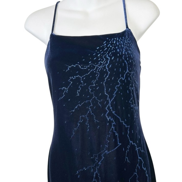 mine vintage velvet maxi dress size small glitter Whimsigoth Y2K goth formal - Picture 5 of 9